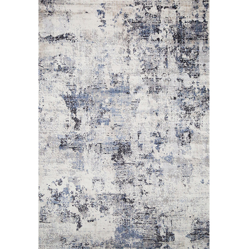 Industrial Living Room Rug Multi Colored Abstract Print Indoor Rug Polyster Non-Slip Backing Easy Care Carpet Dark Gray-White 5'3" x 7'7" Clearhalo 'Area Rug' 'Rug' 2309268