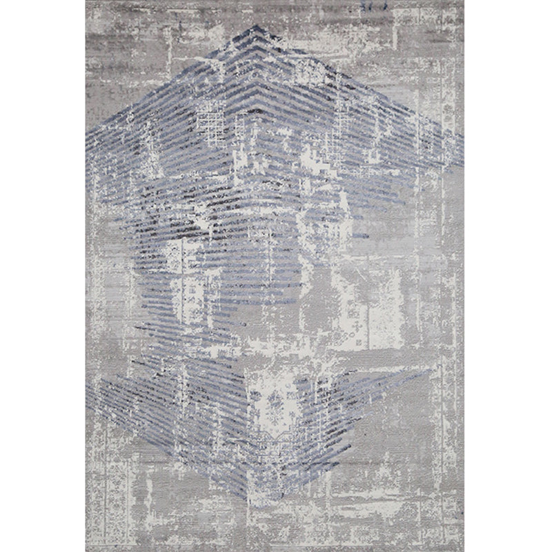Industrial Living Room Rug Multi Colored Abstract Print Indoor Rug Polyster Non-Slip Backing Easy Care Carpet Gray-Blue Clearhalo 'Area Rug' 'Rug' 2309271