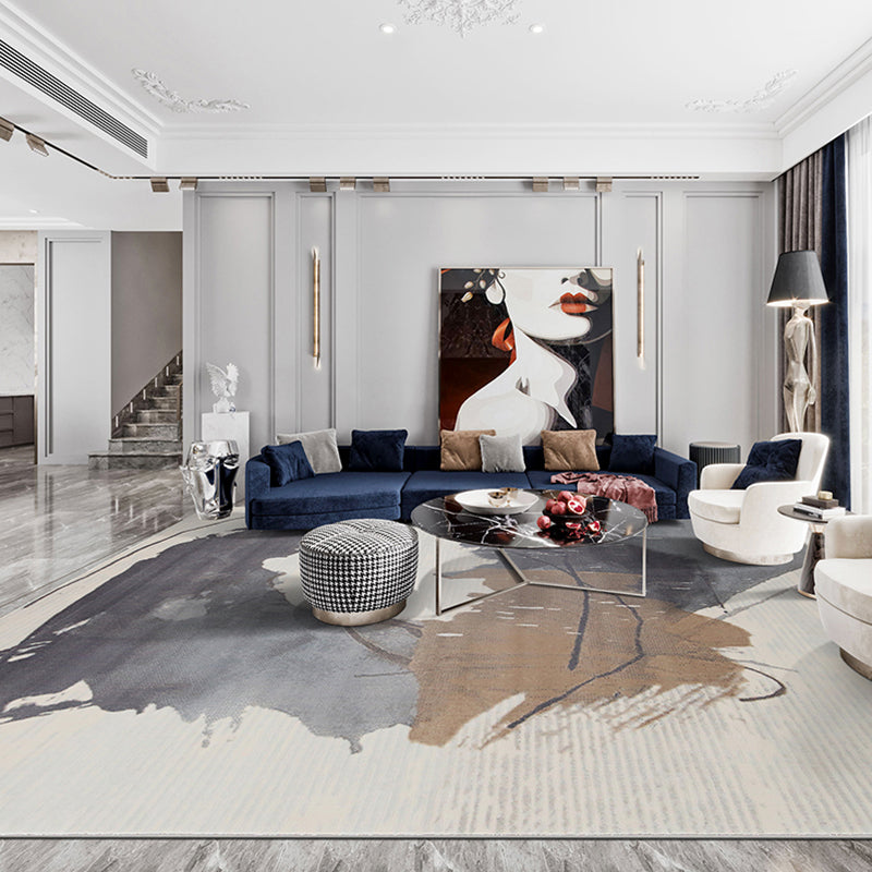 Casual Living Room Rug Multi Colored Abstract Pattern Indoor Rug ...