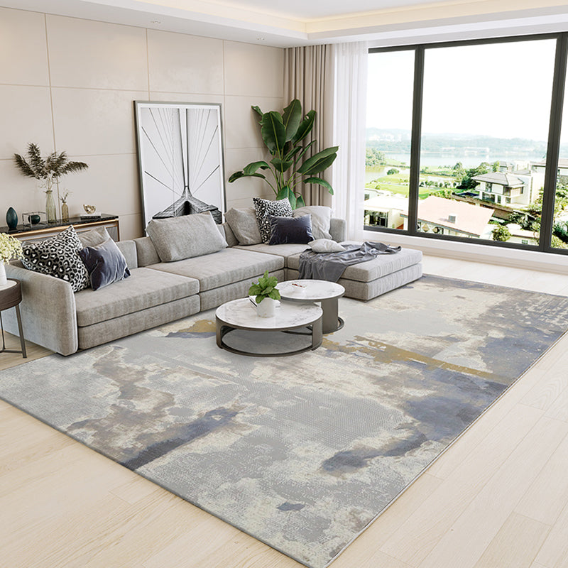 Casual Living Room Rug Multi Colored Abstract Pattern Indoor Rug Polypropylene Easy Care Washable Carpet Light Gray-White Clearhalo 'Area Rug' 'Rug' 2309314