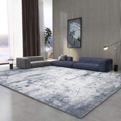 Modern Abstract Printed Rug Multi Colored Cotton Blend Indoor Rug Anti-Slip Backing Pet Friendly Carpet for Decoration Light Blue-White Clearhalo 'Area Rug' 'Rug' 2309331