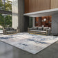 Modern Abstract Printed Rug Multi Colored Cotton Blend Indoor Rug Anti-Slip Backing Pet Friendly Carpet for Decoration Royal Blue-White Clearhalo 'Area Rug' 'Rug' 2309334