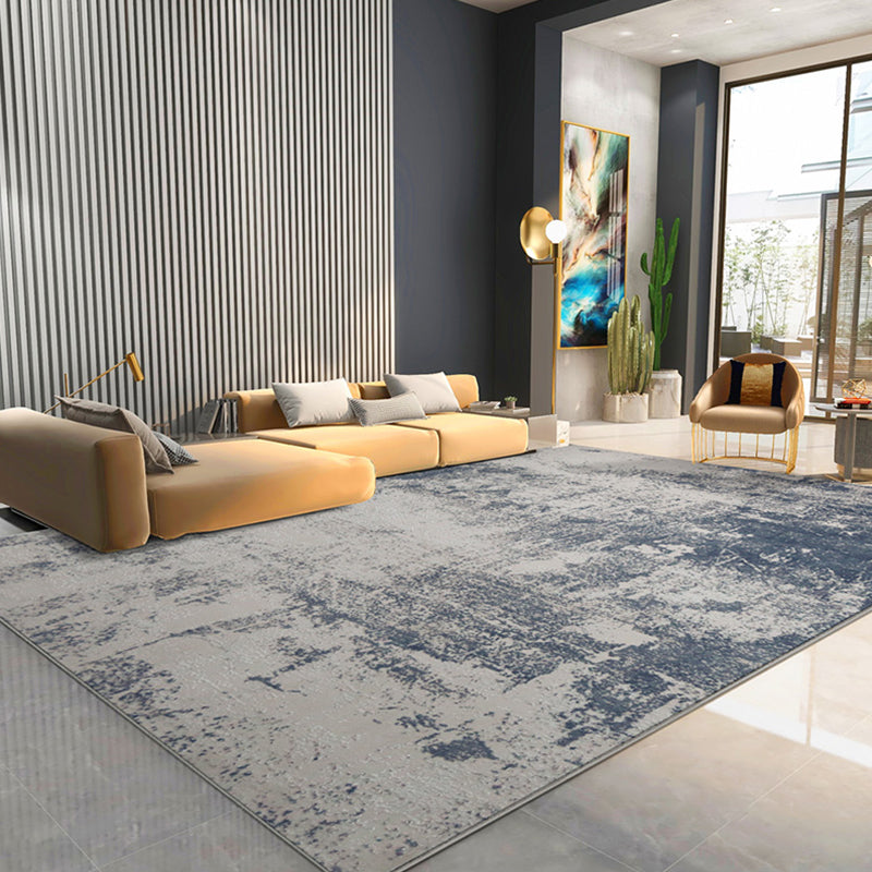 Multi Colored Comfort Rug Cotton Blend Abstract Print Indoor Rug Anti-Slip Backing Stain-Resistant Area Carpet for Parlor Light Blue-White Clearhalo 'Area Rug' 'Rug' 2309362