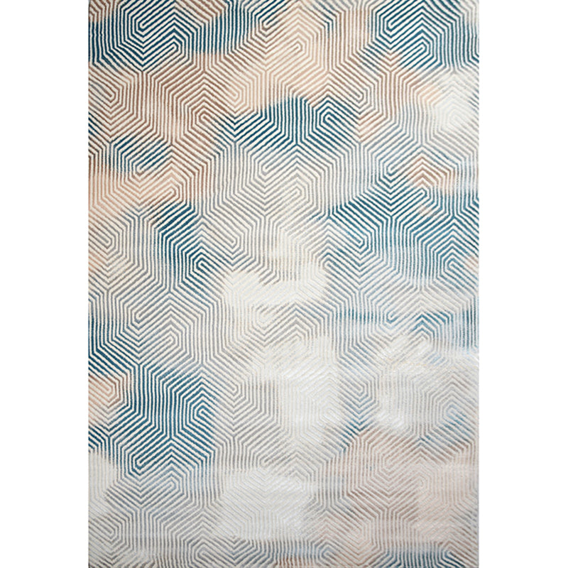 Calming Decoration Rug Multi Colored Abstract Pattern Indoor Rug Polyster Anti-Slip Backing Pet Friendly Area Carpet Light Blue-White Clearhalo 'Area Rug' 'Rug' 2309380
