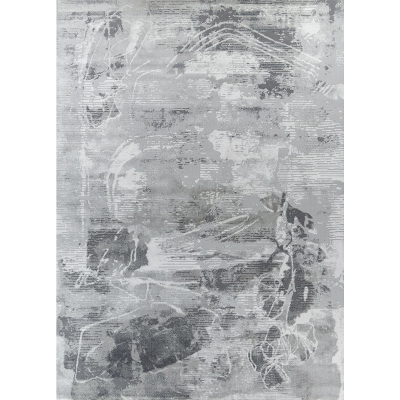 Novelty Living Room Rug Multi Color Abstract Printed Indoor Rug Cotton Blend Non-Slip Stain-Resistant Carpet Gray-White Clearhalo 'Area Rug' 'Rug' 2309416