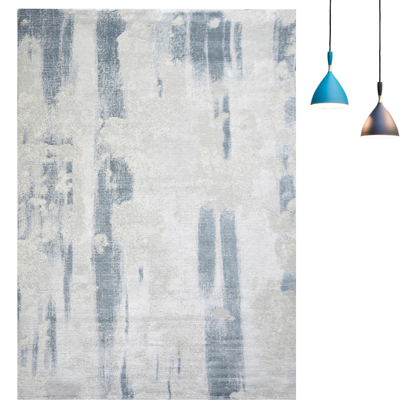 Formal Decoration Rug Multi Colored Abstract Printed Indoor Rug Polyster Non-Slip Backing Pet Friendly Carpet Gray-Blue Clearhalo 'Area Rug' 'Rug' 2309425