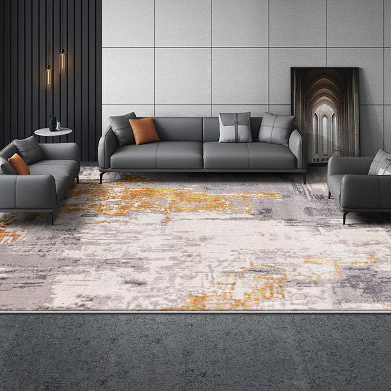 Calming Abstract Printed Rug Multi Colored Cotton Blend Indoor Rug Non ...