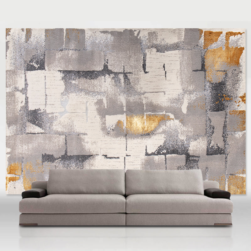 Calming Abstract Printed Rug Multi Colored Cotton Blend Indoor Rug Non-Slip Backing Easy Care Area Carpet for Room Dark Gray-White Clearhalo 'Area Rug' 'Rug' 2309446