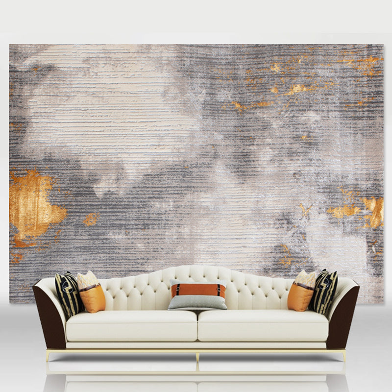 Calming Abstract Printed Rug Multi Colored Cotton Blend Indoor Rug Non-Slip Backing Easy Care Area Carpet for Room Light Gray-Black Clearhalo 'Area Rug' 'Rug' 2309451