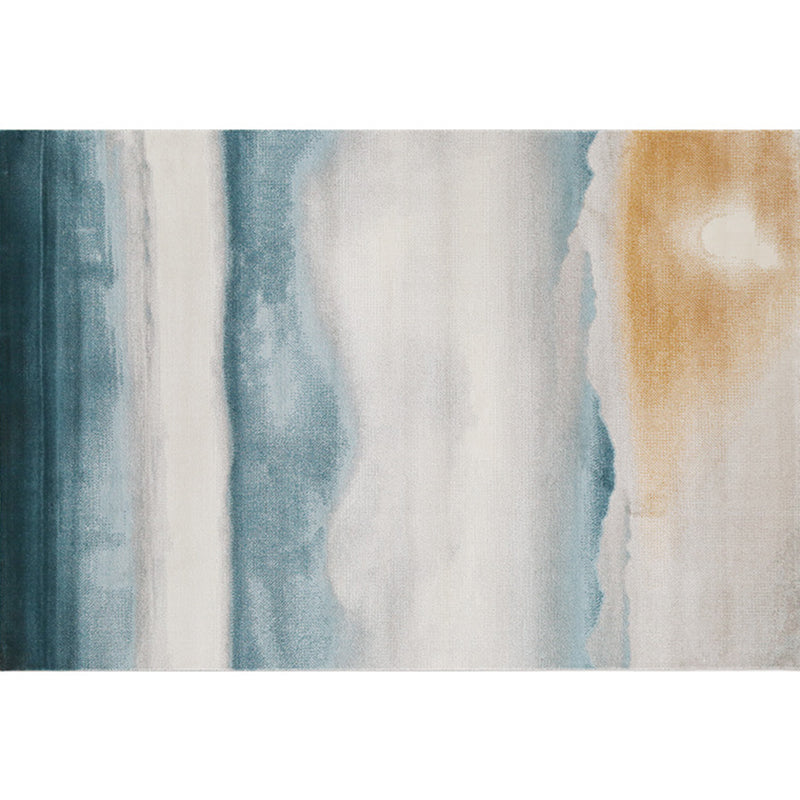 Formal Living Room Rug Multi Colored Abstract Printed Area Carpet Polyster Easy Care Pet Friendly Indoor Rug Blue 5'3" x 7'7" Clearhalo 'Area Rug' 'Rug' 2309461