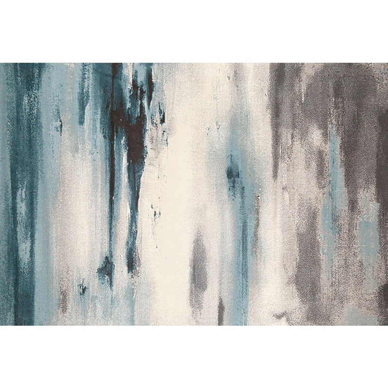 Formal Living Room Rug Multi Colored Abstract Printed Area Carpet Polyster Easy Care Pet Friendly Indoor Rug Blue-Grey-Yellow Clearhalo 'Area Rug' 'Rug' 2309472