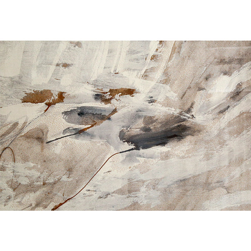 Formal Living Room Rug Multi Colored Abstract Printed Area Carpet Polyster Easy Care Pet Friendly Indoor Rug Light Beige Clearhalo 'Area Rug' 'Rug' 2309475