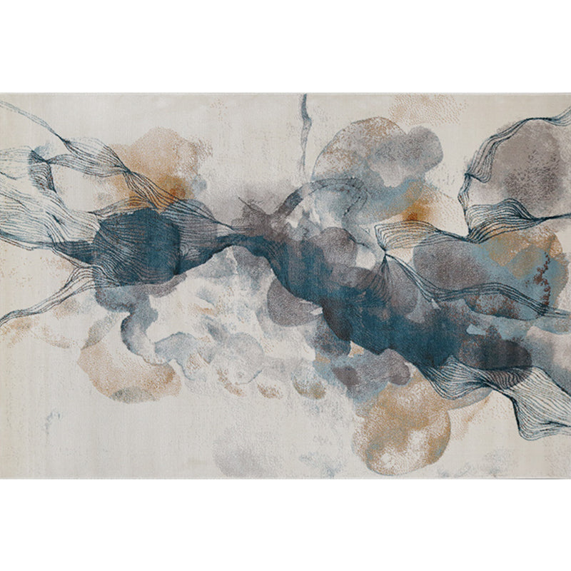 Formal Living Room Rug Multi Colored Abstract Printed Area Carpet Polyster Easy Care Pet Friendly Indoor Rug Sky Blue Clearhalo 'Area Rug' 'Rug' 2309478