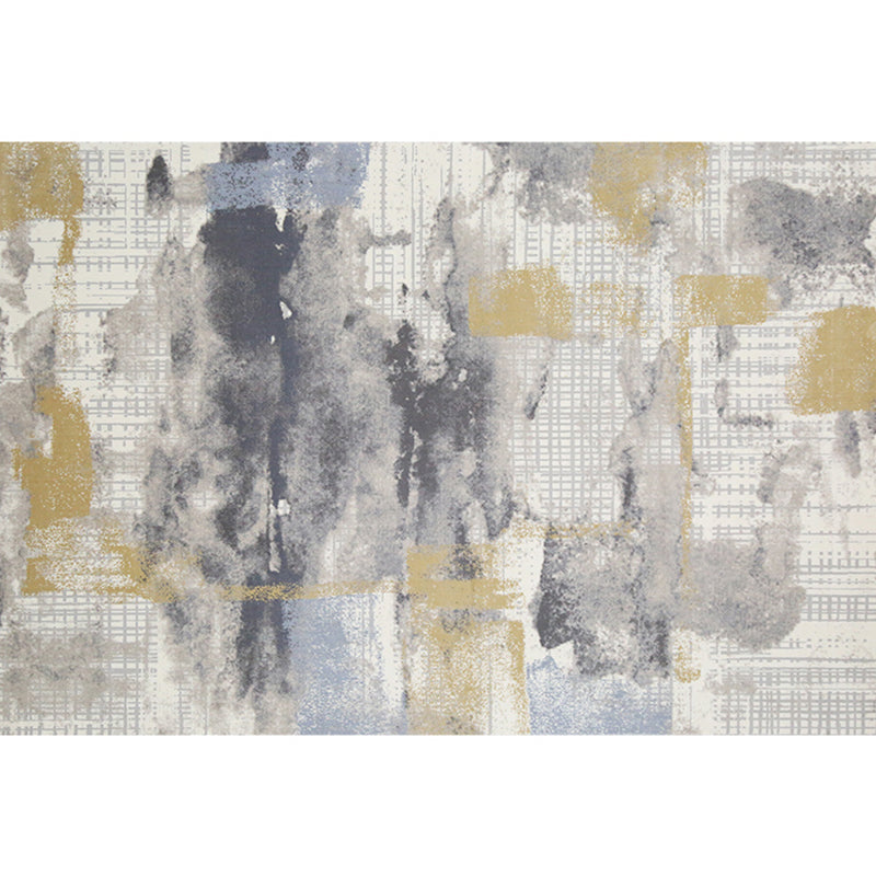 Multi Colored Novelty Rug Polypropylene Abstract Pattern Indoor Rug Easy Care Pet Friendly Area Carpet for Room Yellow-Blue Clearhalo 'Area Rug' 'Rug' 2309528