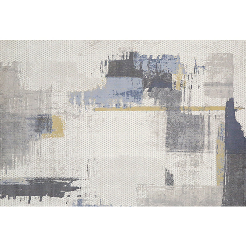 Multi Colored Novelty Rug Polypropylene Abstract Pattern Indoor Rug Easy Care Pet Friendly Area Carpet for Room Gray Blue Clearhalo 'Area Rug' 'Rug' 2309540