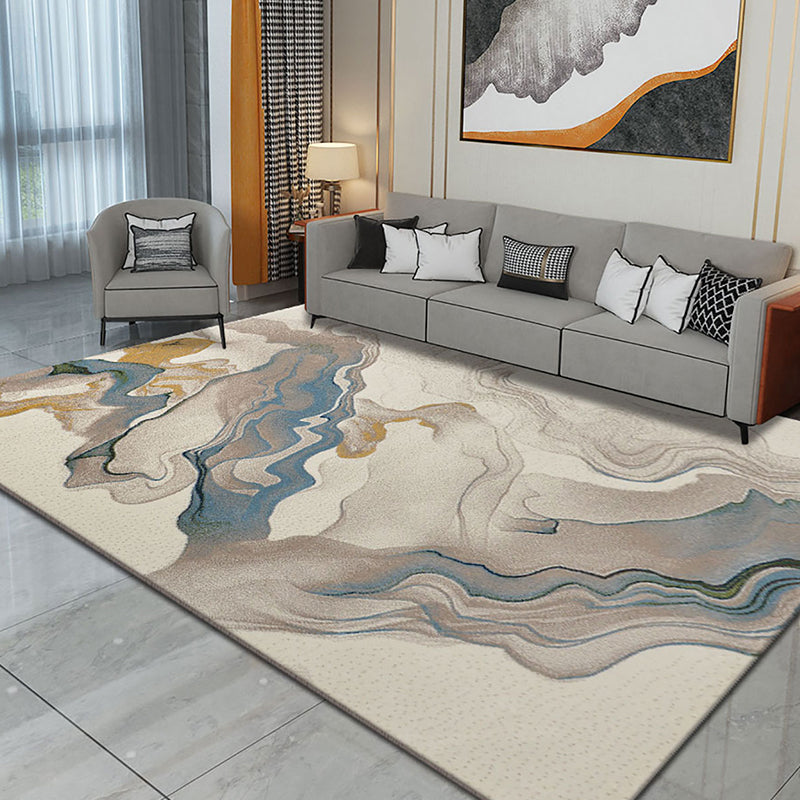 Industrial Living Room Rug Multi Colored Abstract Patterned Indoor Rug Synthetics Easy Care Pet Friendly Area Carpet Dark Beige Clearhalo 'Area Rug' 'Rug' 2309544