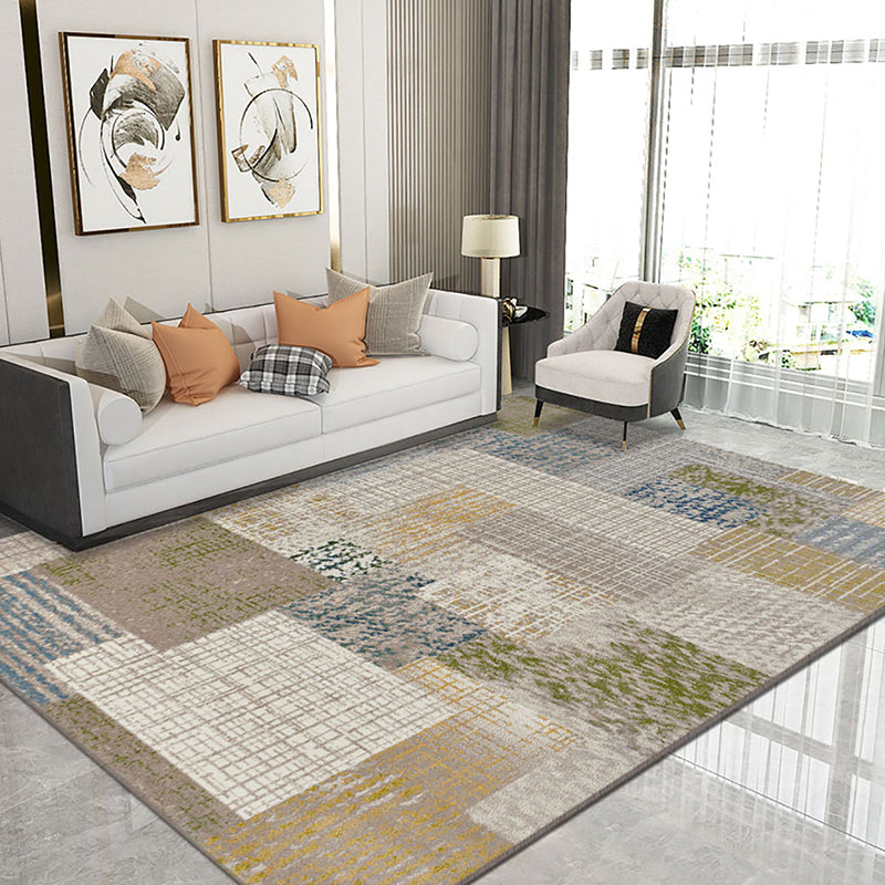 Industrial Living Room Rug Multi Colored Abstract Patterned Indoor Rug Synthetics Easy Care Pet Friendly Area Carpet Beige Clearhalo 'Area Rug' 'Rug' 2309556