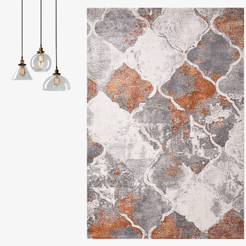 Cyberpunk Abstract Pattern Rug Multi Colored Cotton Blend Area Carpet Non-Slip Backing Pet Friendly Indoor Rug for Parlor Red Brown Clearhalo 'Area Rug' 'Rug' 2309572