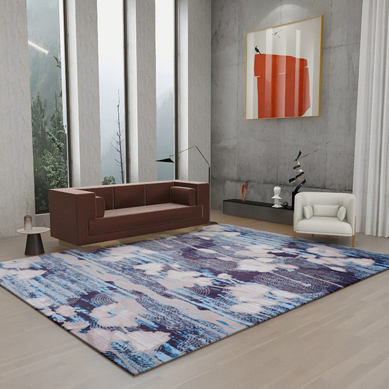 Comfort Living Room Rug Multi Colored Abstract Patterned Indoor Rug Synthetics Non-Slip Backing Washable Carpet Gray-Blue Clearhalo 'Area Rug' 'Rug' 2309584