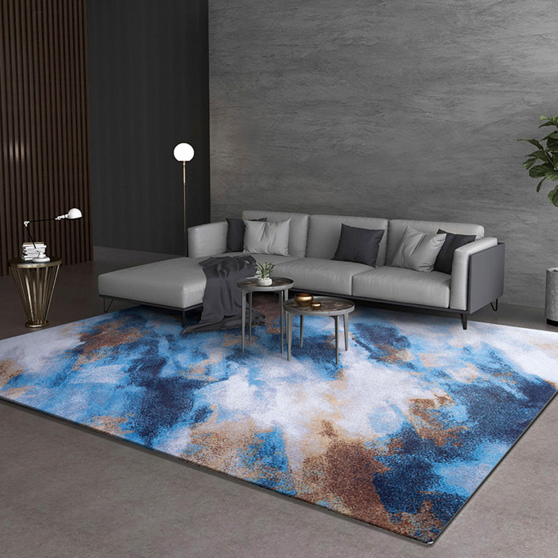 Comfort Living Room Rug Multi Colored Abstract Patterned Indoor Rug Synthetics Non-Slip Backing Washable Carpet Blue Clearhalo 'Area Rug' 'Rug' 2309588