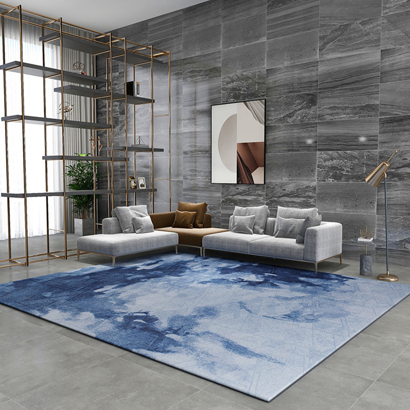 Comfort Living Room Rug Multi Colored Abstract Patterned Indoor Rug Synthetics Non-Slip Backing Washable Carpet Sky Blue Clearhalo 'Area Rug' 'Rug' 2309590