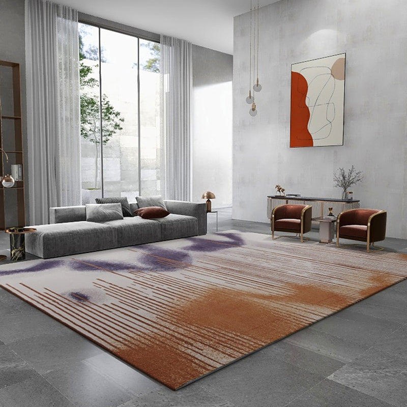 Comfort Living Room Rug Multi Colored Abstract Patterned Indoor Rug Synthetics Non-Slip Backing Washable Carpet Light Orange Clearhalo 'Area Rug' 'Rug' 2309592