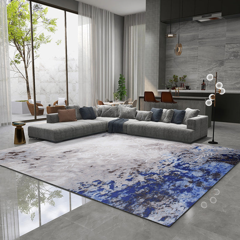 Comfort Living Room Rug Multi Colored Abstract Patterned Indoor Rug Synthetics Non-Slip Backing Washable Carpet Aqua Clearhalo 'Area Rug' 'Rug' 2309593