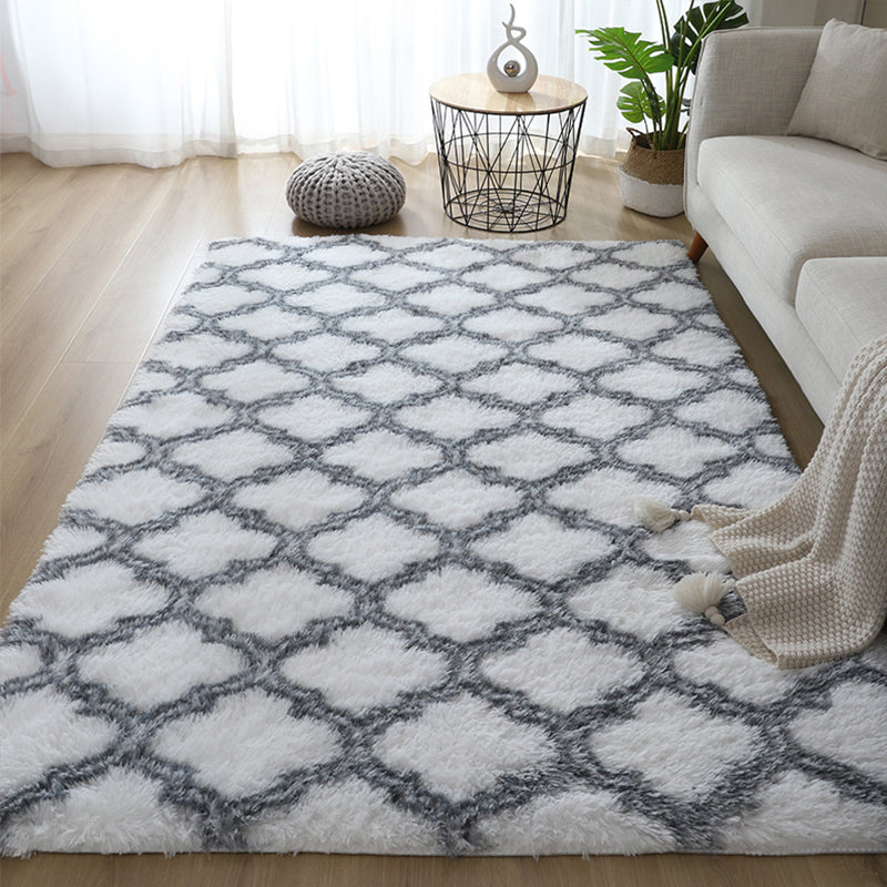 Casual Geometric Print Rug Multi Colored Polyster Indoor Rug Non-Slip Backing Pet Friendly Area Carpet for Living Room White Clearhalo 'Area Rug' 'Casual' 'Rugs' Rug' 2309627
