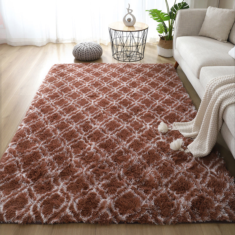 Casual Geometric Print Rug Multi Colored Polyster Indoor Rug Non-Slip Backing Pet Friendly Area Carpet for Living Room Brown Clearhalo 'Area Rug' 'Casual' 'Rugs' Rug' 2309629
