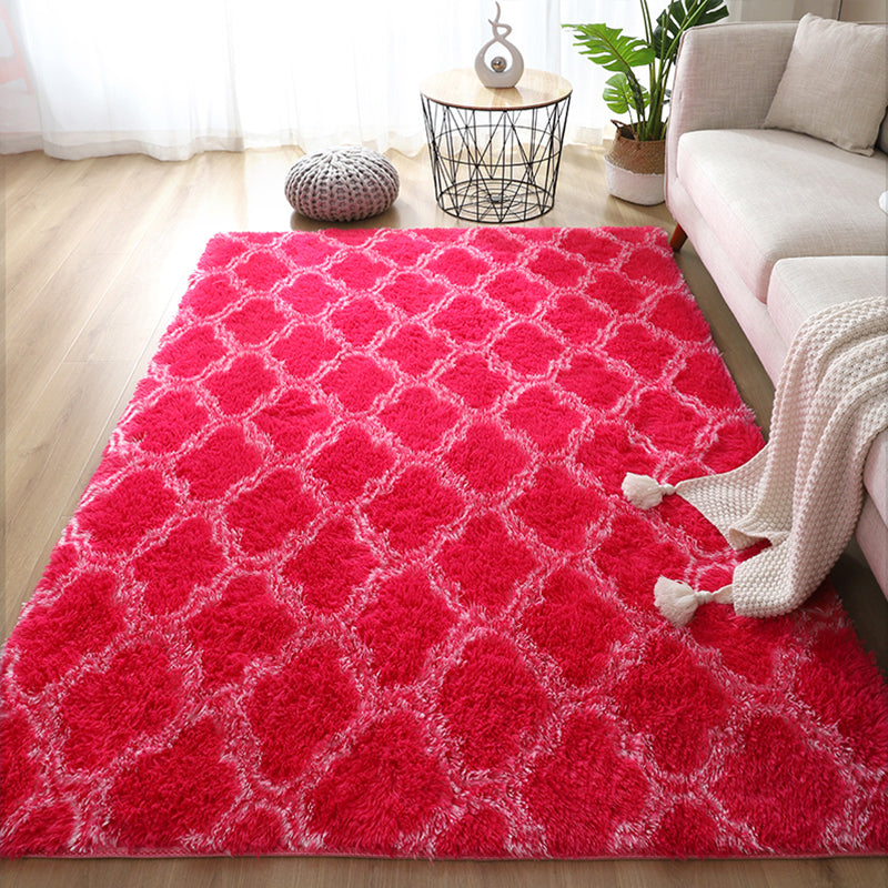 Casual Geometric Print Rug Multi Colored Polyster Indoor Rug Non-Slip Backing Pet Friendly Area Carpet for Living Room Rose Red Clearhalo 'Area Rug' 'Casual' 'Rugs' Rug' 2309631