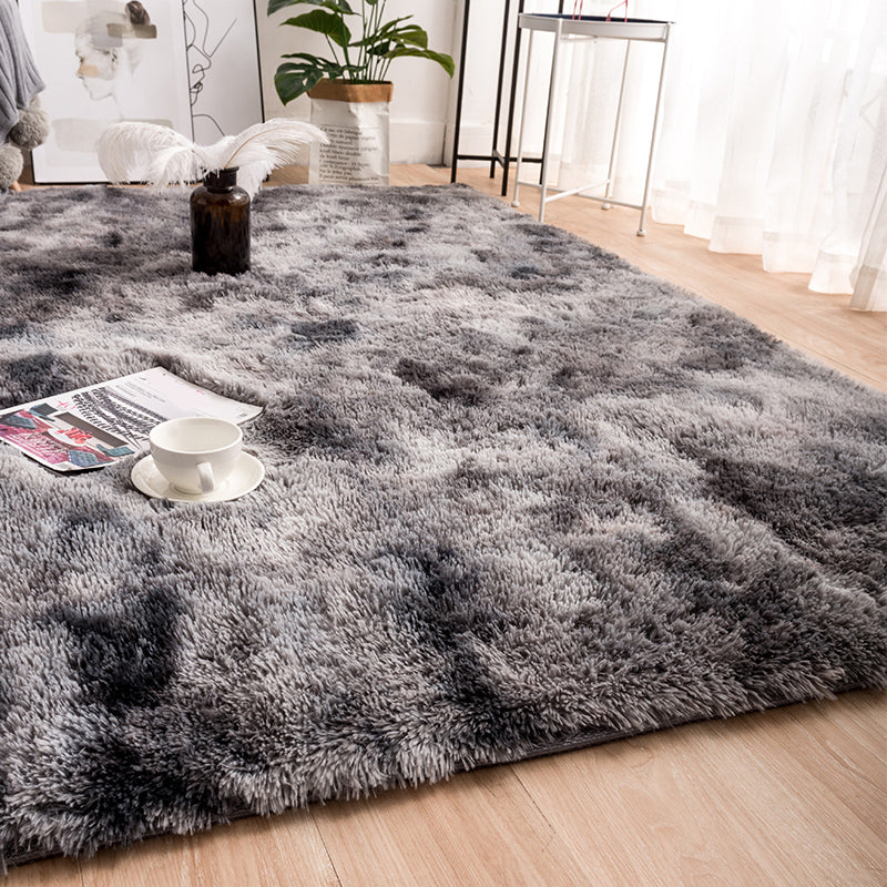 Simple Solid Color Rug Multi Colored Polyster Indoor Rug Non-Slip Backing Pet Friendly Area Carpet for Bedroom Smoke Gray Clearhalo 'Area Rug' 'Casual' 'Rugs' Rug' 2309652