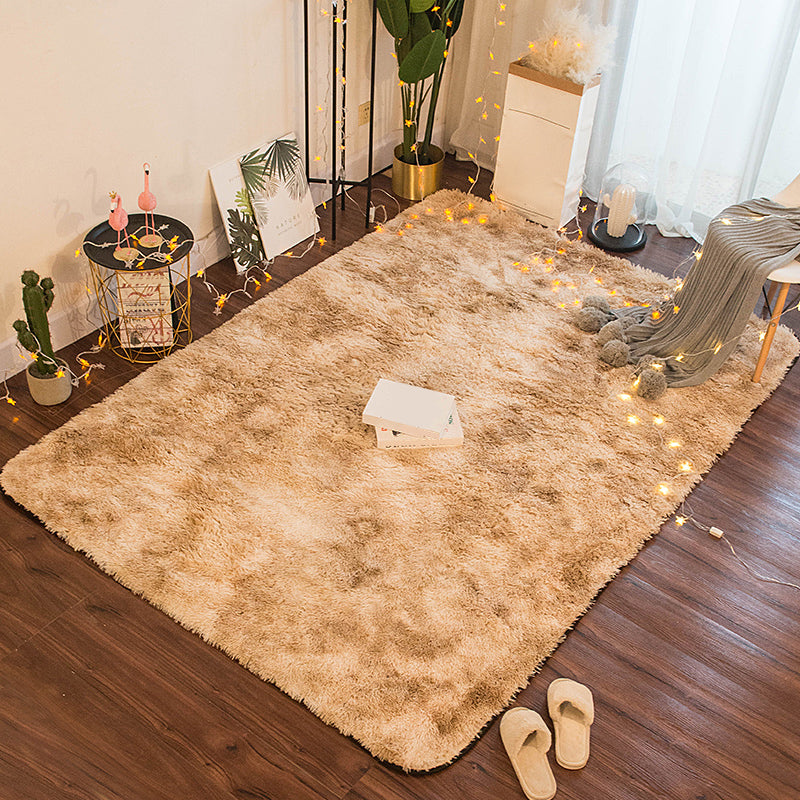 Simple Solid Color Rug Multi Colored Polyster Indoor Rug Non-Slip Backing Pet Friendly Area Carpet for Bedroom Khaki Clearhalo 'Area Rug' 'Casual' 'Rugs' Rug' 2309655