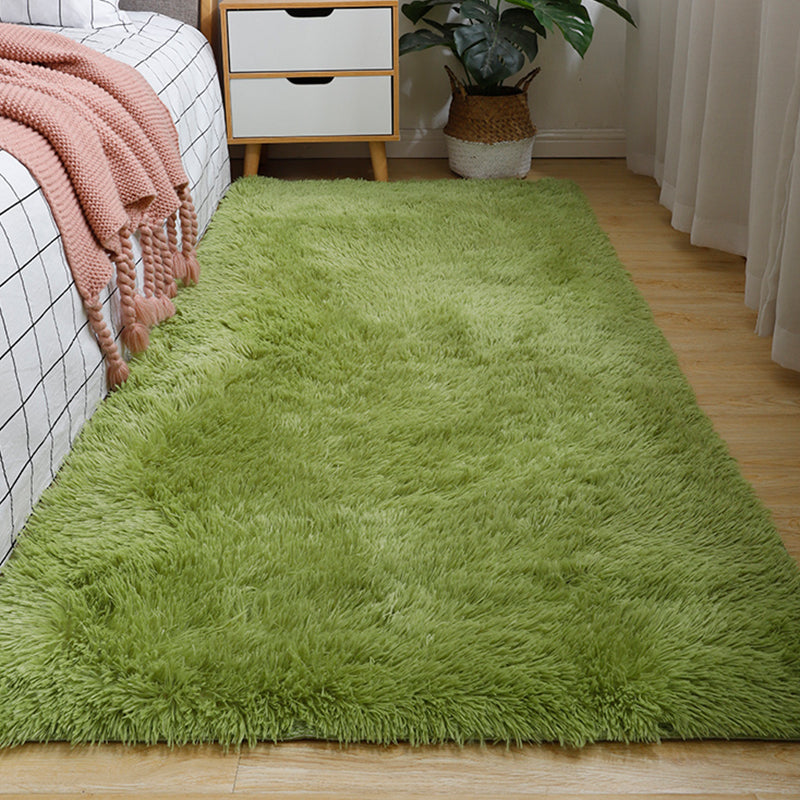 Multi Colored Simple Rug Polypropylene Solid-Color Area Carpet Anti-Slip Backing Pet Friendly Indoor Rug for Bedroom Green Clearhalo 'Area Rug' 'Casual' 'Rugs' Rug' 2309676
