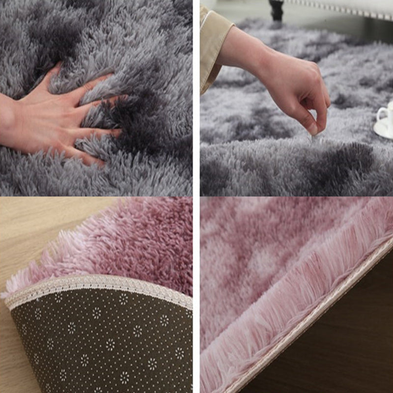 Multi Colored Solid Colored Rug Polyster Casual Indoor Rug Non-Slip Backing Pet Friendly Area Carpet for Bedroom Clearhalo 'Area Rug' 'Casual' 'Rugs' Rug' 2309685