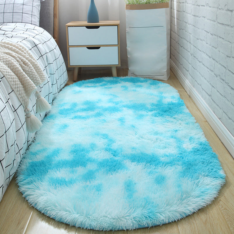 Multi Colored Solid Colored Rug Polyster Casual Indoor Rug Non-Slip Backing Pet Friendly Area Carpet for Bedroom Ocean Blue Clearhalo 'Area Rug' 'Casual' 'Rugs' Rug' 2309692