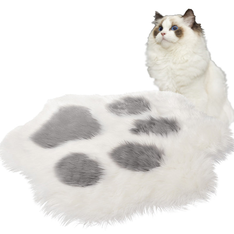 Paw Shape Printed Rug Multi Color Casual Indoor Rug Polypropylene Anti-Slip Backing Pet Friendly Carpet for Room Gray-White 2'10" x 3'3" Clearhalo 'Area Rug' 'Casual' 'Rugs' Rug' 2309736
