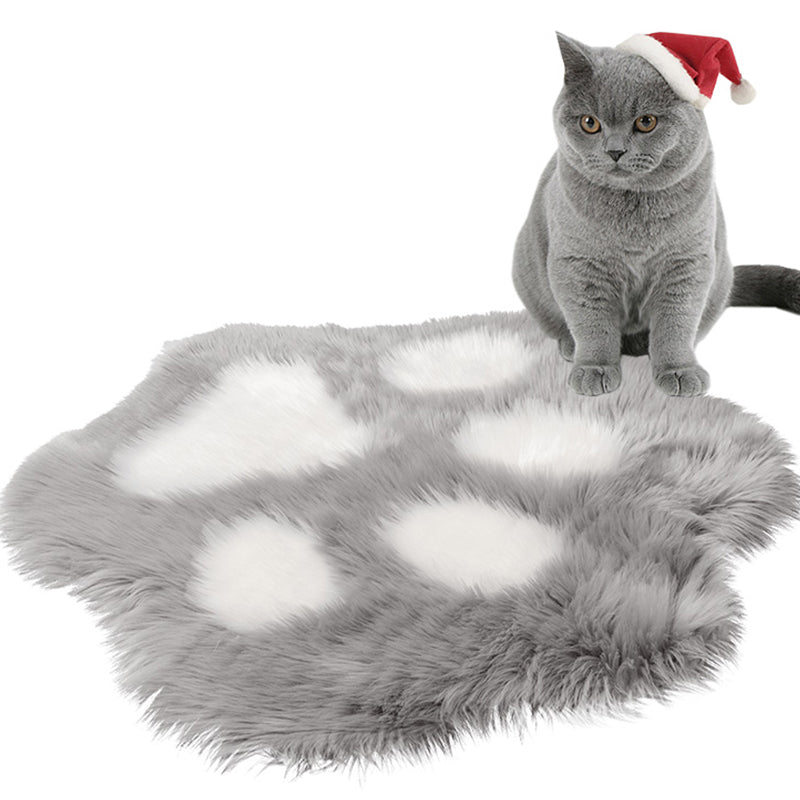 Paw Shape Printed Rug Multi Color Casual Indoor Rug Polypropylene Anti-Slip Backing Pet Friendly Carpet for Room Grey 2'10" x 3'3" Clearhalo 'Area Rug' 'Casual' 'Rugs' Rug' 2309738