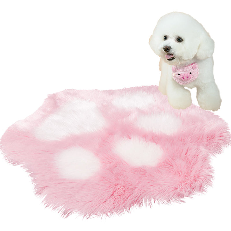 Paw Shape Printed Rug Multi Color Casual Indoor Rug Polypropylene Anti-Slip Backing Pet Friendly Carpet for Room Pink-White 2'10" x 3'3" Clearhalo 'Area Rug' 'Casual' 'Rugs' Rug' 2309740