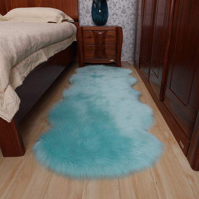 Multi Colored Novelty Rug Synthetics Solid Color Area Rug Non-Slip Backing Stain-Resistant Indoor Rug for Bedroom Light Blue Clearhalo 'Area Rug' 'Casual' 'Rugs' Rug' 2309749