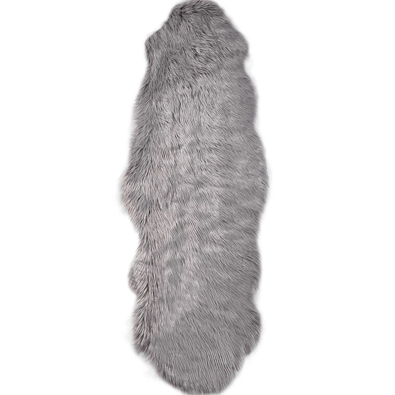 Irregular Shape Solid Rug Multi-Color Simple Indoor Rug Polyster Non-Slip Backing Washable Area Carpet for Room Smoke Gray 2' x 5'11" Clearhalo 'Area Rug' 'Casual' 'Rugs' Rug' 2309769