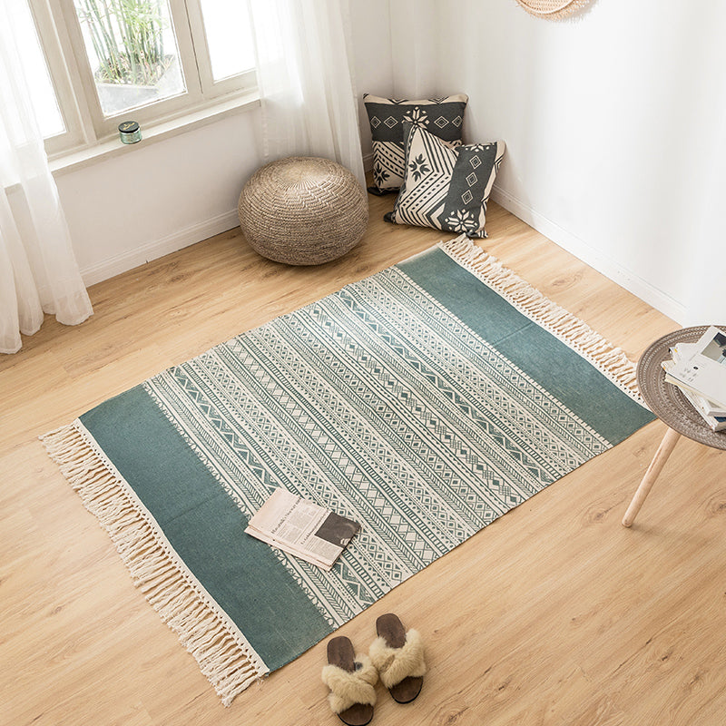 Multi Colored Decoration Rug Bohemian Geometric Print Indoor Rug Jute Easy Care Pet Friendly Area Carpet with Fringe Clearhalo 'Area Rug' 'Bohemian' 'Rugs' Rug' 2309776