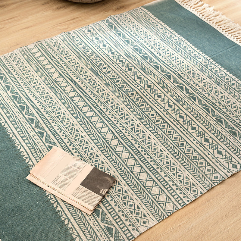 Multi Colored Decoration Rug Bohemian Geometric Print Indoor Rug Jute Easy Care Pet Friendly Area Carpet with Fringe Clearhalo 'Area Rug' 'Bohemian' 'Rugs' Rug' 2309778