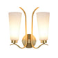 White Glass Brass Wall Lamp Cone 2-Light Vintage Wall Light Sconce with Metal Swooping Arm for Porch Clearhalo 'Wall Lamps & Sconces' 'Wall Lights' Lighting' 230991