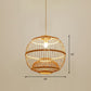 Cage Style Bamboo Pendant Ceiling Light Chinese 1 Bulb Beige Hanging Light for Tearoom Beige P Clearhalo 'Ceiling Lights' 'Pendant Lights' 'Pendants' Lighting' 2310493_c9f0baa1-ed94-47f8-b571-498e36e55629