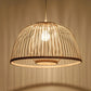 Wood Domed Ceiling Hang Light Modern 1 Head Bamboo Suspension Lamp with Cage Inner Clearhalo 'Ceiling Lights' 'Modern Pendants' 'Modern' 'Pendant Lights' 'Pendants' Lighting' 2310608