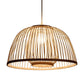 Wood Domed Ceiling Hang Light Modern 1 Head Bamboo Suspension Lamp with Cage Inner Clearhalo 'Ceiling Lights' 'Modern Pendants' 'Modern' 'Pendant Lights' 'Pendants' Lighting' 2310612