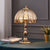 Traditional Dome Shade Night Lamp 1-Bulb Water Glass Table Light with Pull Chain in Brass Brass Clearhalo 'Lamps' 'Table Lamps' Lighting' 2310681
