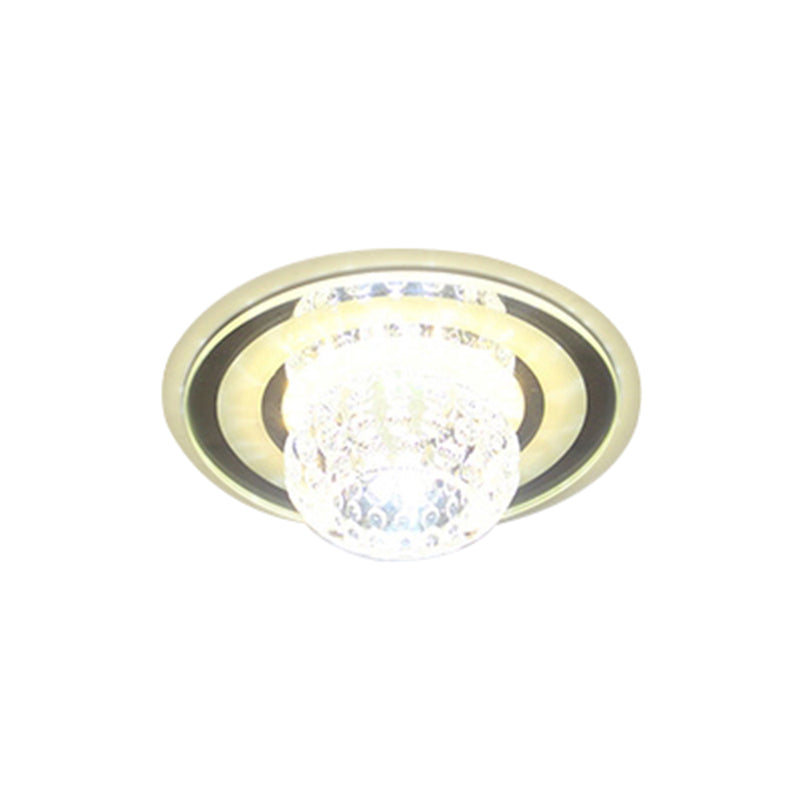 Donut LED Flush Mount Lighting Contemporary Cut-Crystal Clear Ceiling Mount Light for Entryway Clearhalo 'Ceiling Lights' 'Close To Ceiling Lights' 'Close to ceiling' 'Flush mount' Lighting' 2310725
