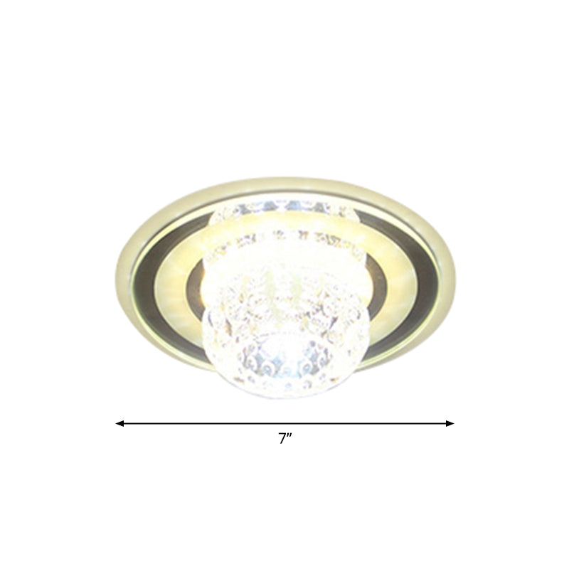 Donut LED Flush Mount Lighting Contemporary Cut-Crystal Clear Ceiling Mount Light for Entryway Clearhalo 'Ceiling Lights' 'Close To Ceiling Lights' 'Close to ceiling' 'Flush mount' Lighting' 2310726