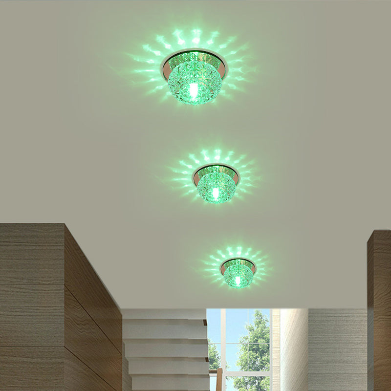 Living Room LED Mini Spotlight Decorative Flush Mount Ceiling Light with Circular Clear Crystal Shade Clearhalo 'Ceiling Lights' 'Close To Ceiling Lights' 'Close to ceiling' 'Flush mount' Lighting' 2310734